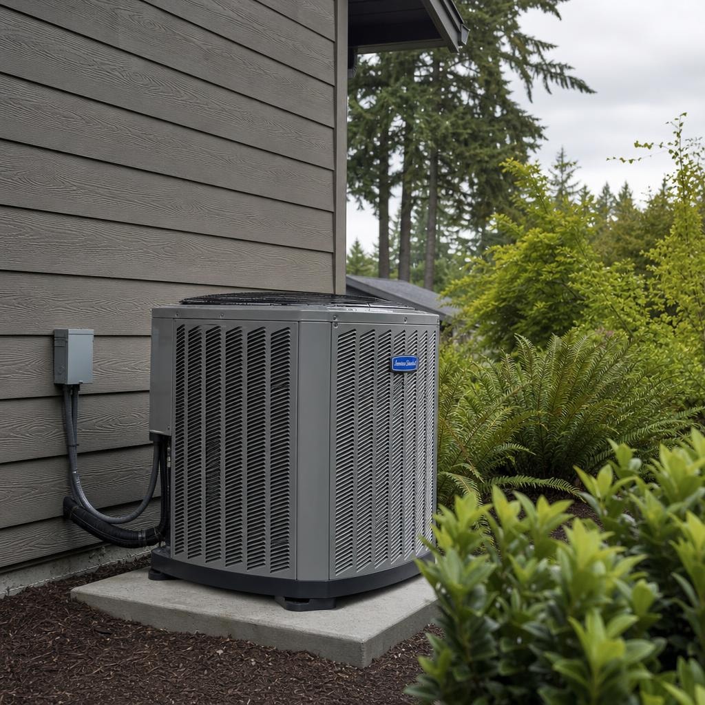 New central air conditioning installation in a Kent, WA home